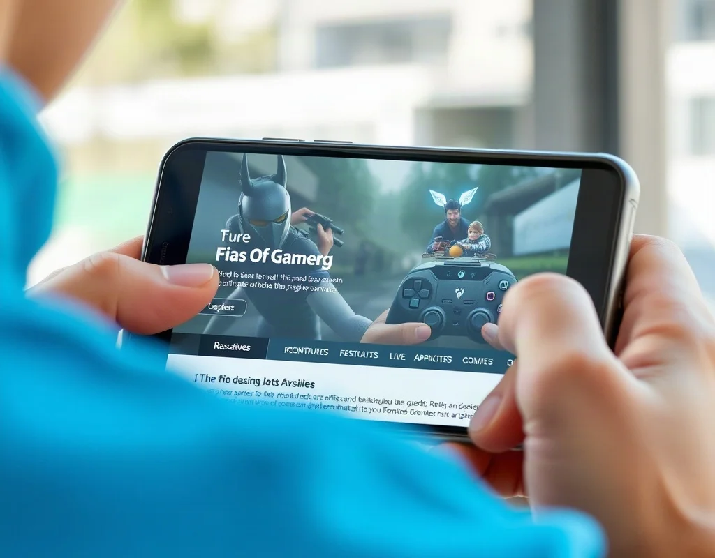 Person using a mobile browser to access a gaming platform