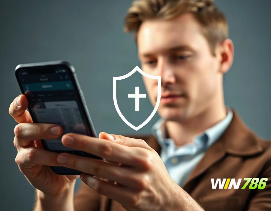 Person evaluating safety of a betting app