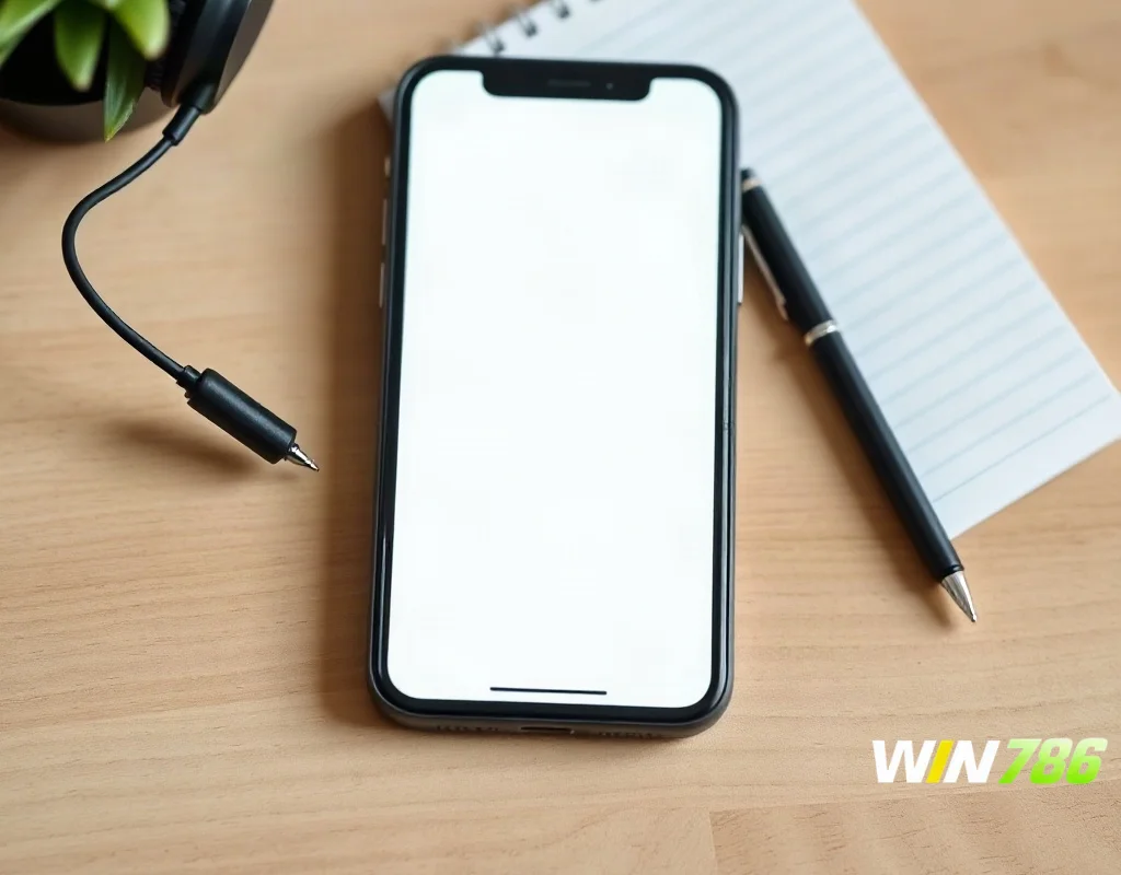 Smartphone with headset and notepad representing live chat and hotline support channels