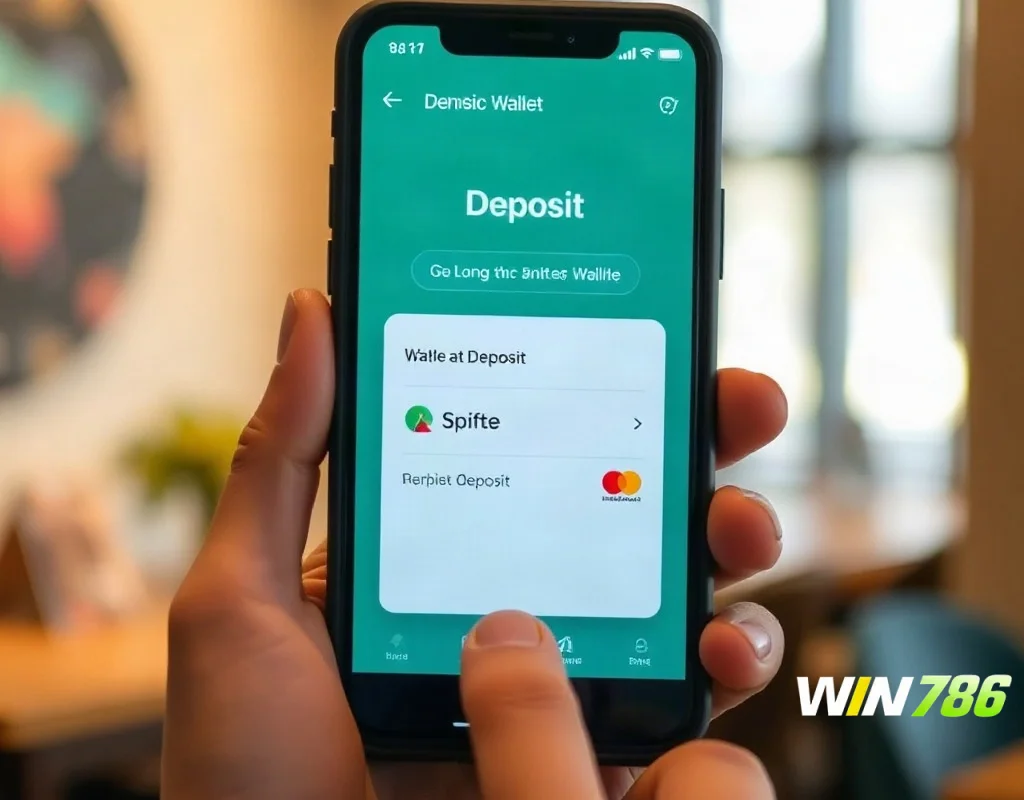WIN786 Easypaisa deposit step-by-step on a smartphone screen