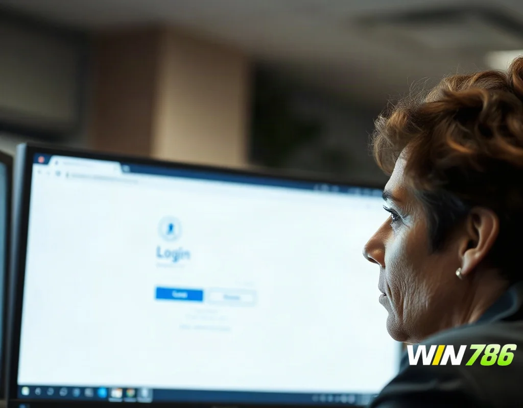 Person trying to log in but forgot password on a computer screen