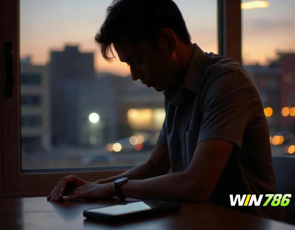 Person setting a phone aside by a window representing responsible gambling habits