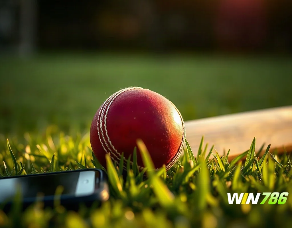 Cricket ball and bat beside a smartphone representing sports betting markets