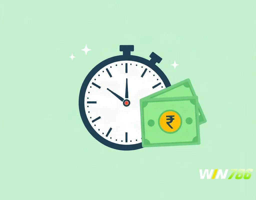 WIN786 JazzCash withdrawal times and limits infographic