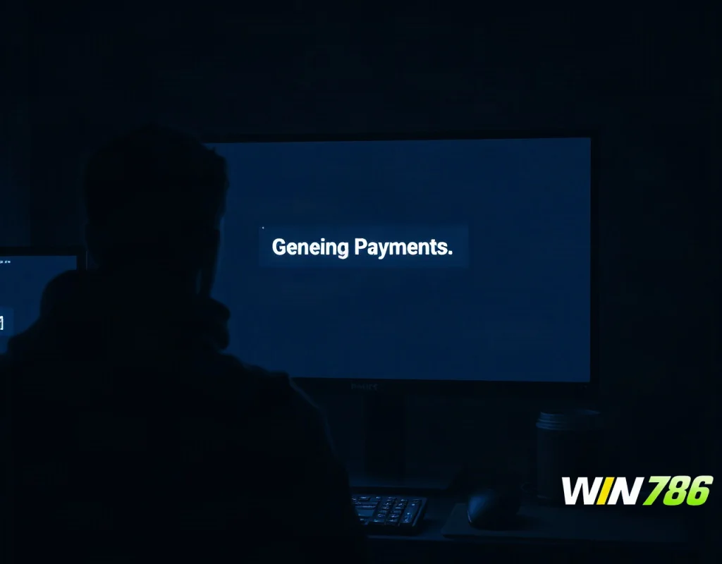 Frustrated player checking a pending withdrawal status on a screen at night